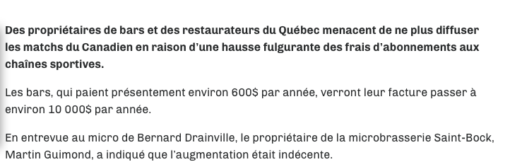 10 000$ pour diffuser les matchs de cette équipe de PERDANTS????