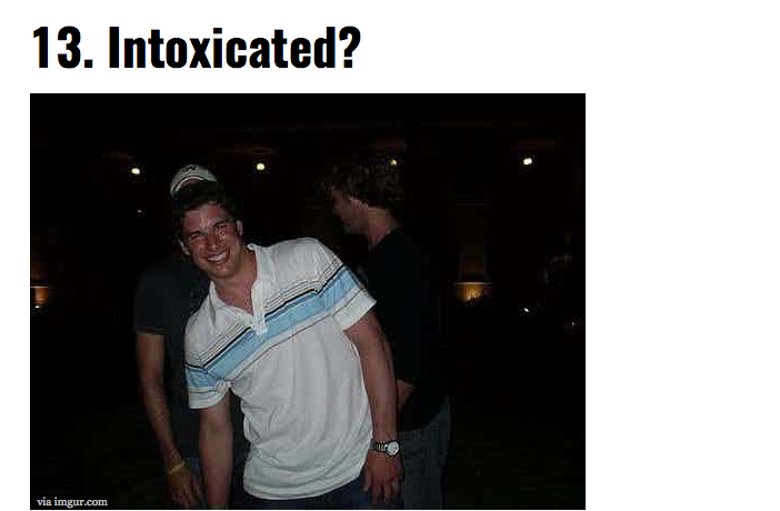 15 preuves que Sidney Crosby n'est pas un SAINT...