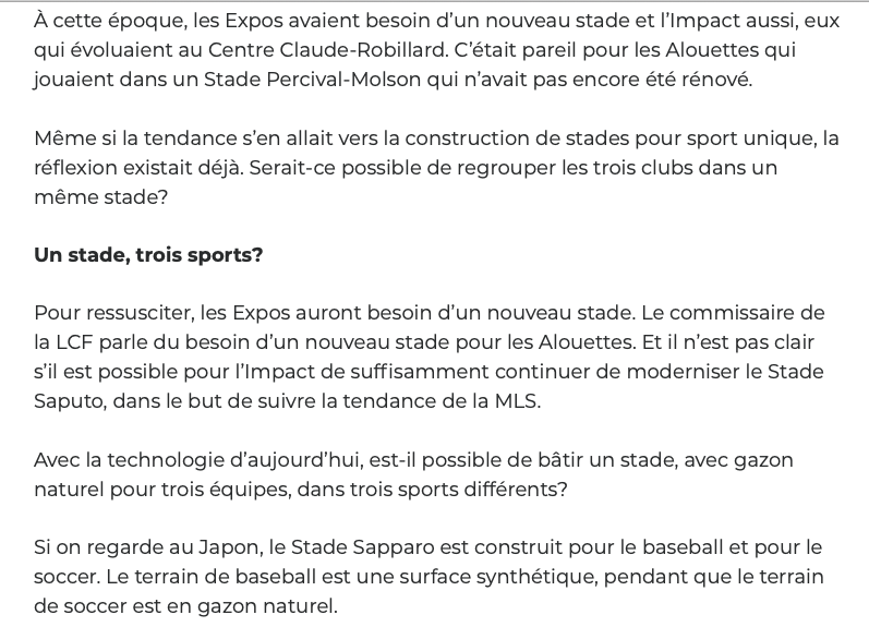 3 sports...1 STADE....