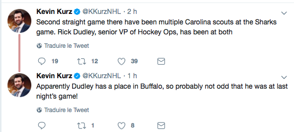 À chaque fois que Rick Dudley allait voir une GAME des Sabres....