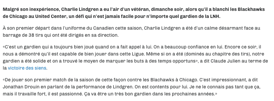 À écouter Claude Julien...Carey Price va se faire échanger...