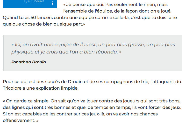 À entendre Jonathan Drouin....