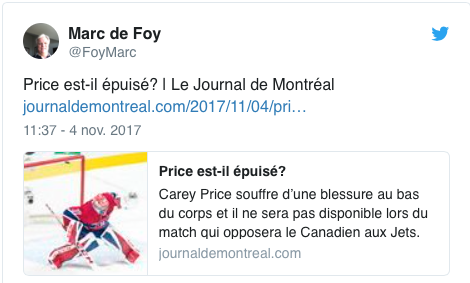 À force de DEALER avec la POLICE...Carey Price....