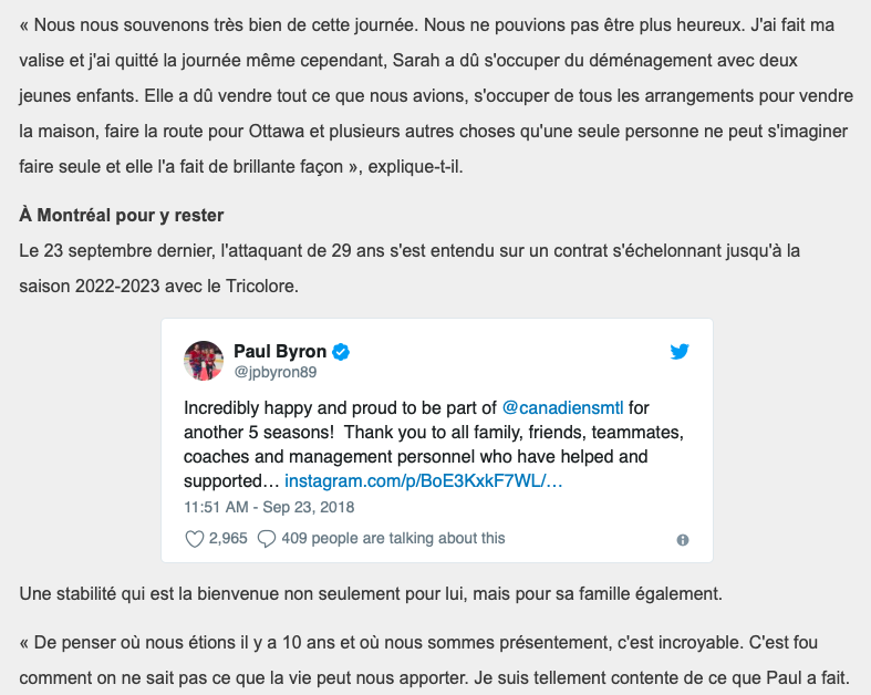 À force de faire des articles sur la belle histoire de Paul Byron...