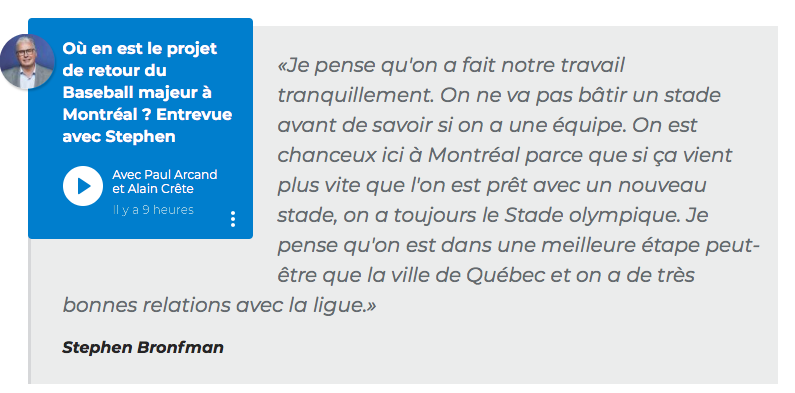 À Montréal...On est pas à Québec...