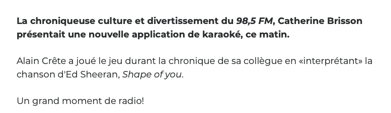 Alain Crête se RIDICULISE...En chantant une chanson d'amour...
