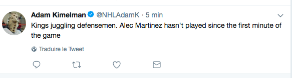 Alec Martinez BENCHÉ!!!! Ou PROTÉGÉ pour une transaction?