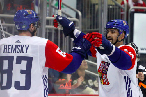  Ales Hemsky avec Plekanec et Jagr..