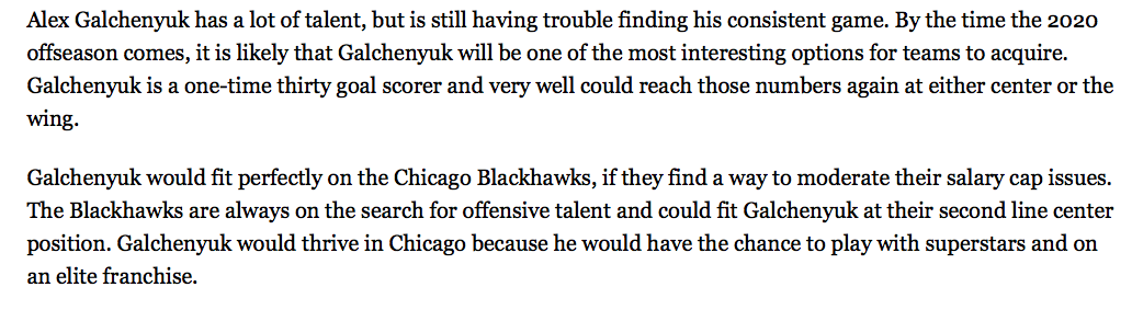 Alex Galchenyuk à Chicago!!!
