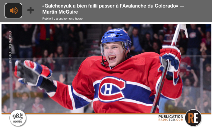 Alex Galchenyuk a failli être échangé au Colorado...