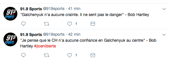 Alex Galchenyuk a PIQUÉ une CRISE dans le bureau de Claude Julien...