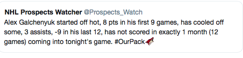 Alex Galchenyuk doit retourner en DÉSINTOX..