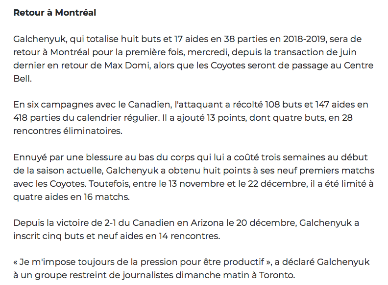 Alex Galchenyuk est prêt...Prêt pour aller chez PARÉE!!!