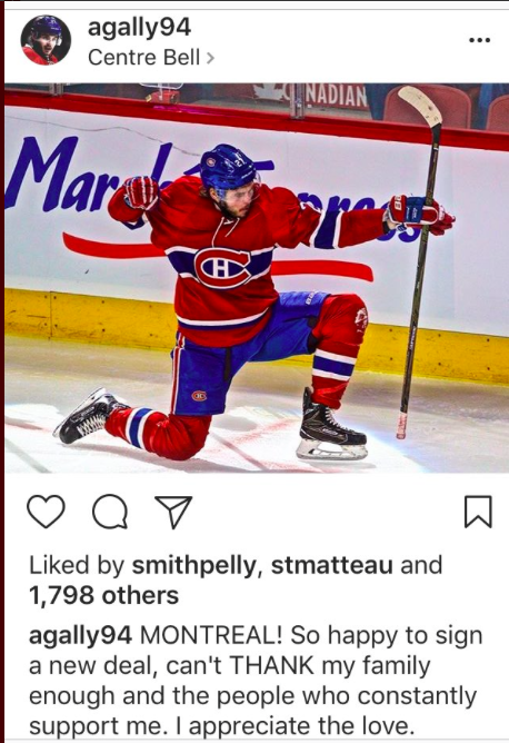 Alex Galchenyuk remercie tout le monde...sauf...