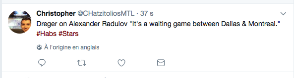 Alex Radulov....Joue à la WAITING GAME...