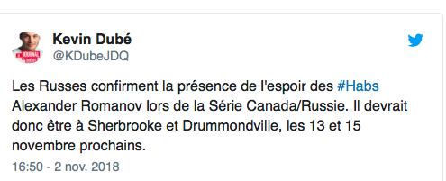 Alexander Romanov et sa venue au Québec...