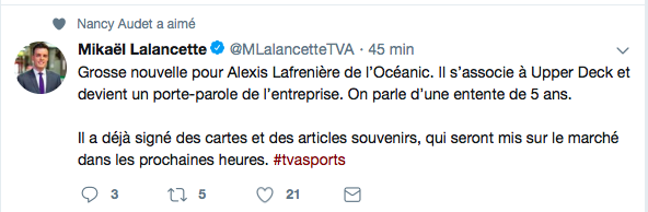 Alexis Lafrenière a déjà du GROS CASH SALE...