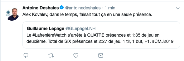 Alexis Lafrenière continue d'être HUMILIÉ par son coach...