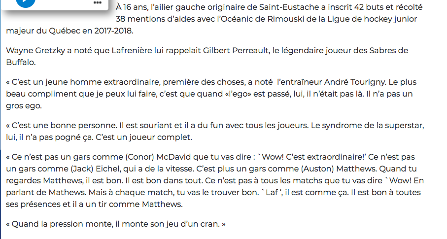 Alexis Lafrenière n'est pas comme Bergevin..