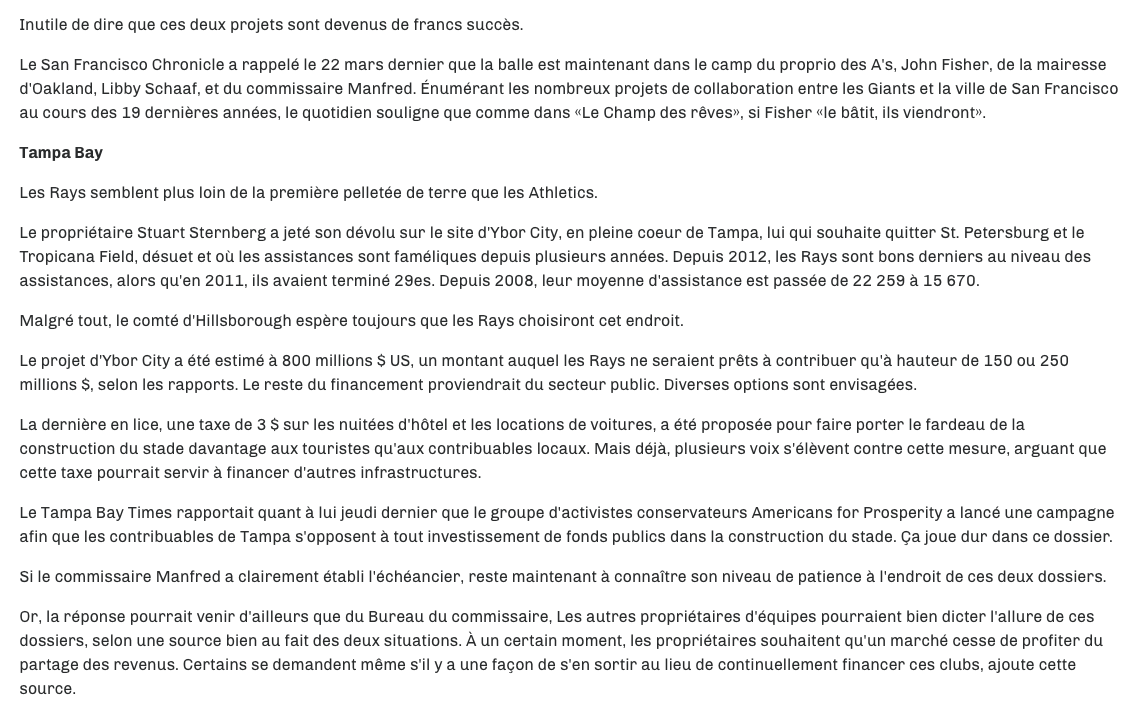  Alors que le projet des Nordiques est MORT et ENTERRÉ....Le projet des Expos..