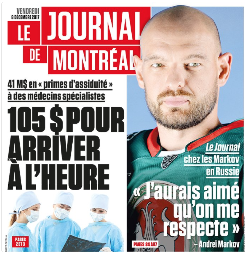 Andrei Markov attaque PUBLIQUEMENT Marc Bergevin...