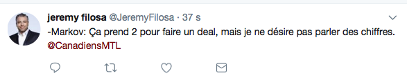 Andrei Markov confirme...Qu'il était PRÊT à accepter UN AN...