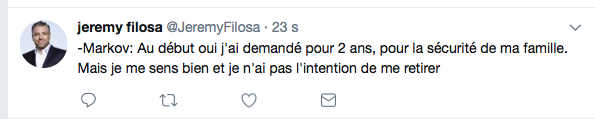 Andrei Markov confirme...Qu'il était PRÊT à accepter UN AN...