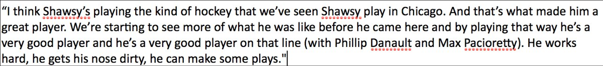 Andrew Shaw prend de la valeur sur le marché selon Elliotte Friedman!!!!!