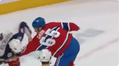 Andrew Shaw qui se bat...Y'a pas de cerveau lui...