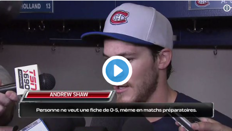 Andrew Shaw...a le REGARD FUYANT..