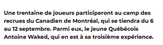 Antoine Waked croit encore à la LNH...mais...