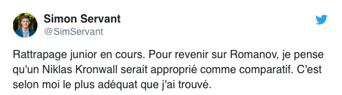 Après avoir été comparé à Alexei Emelin, Alexander Romanov...