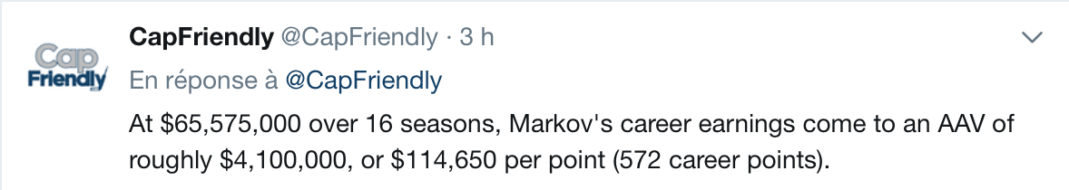 Après avoir fait plus que 65 millions à Montréal, Markov...