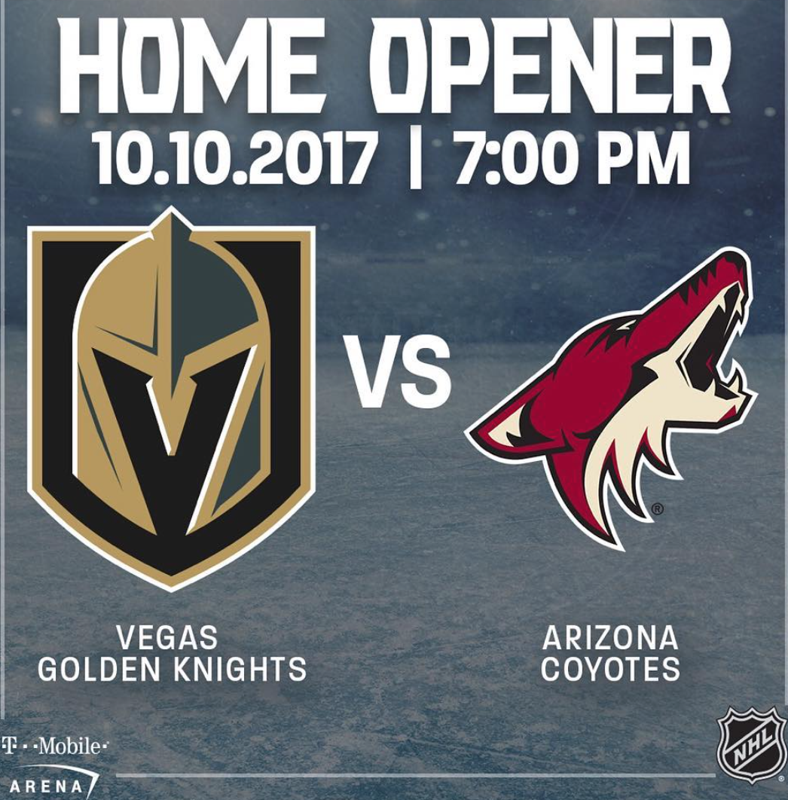 ARK...Le match d'ouverture de VEGAS contre les Coyotes ???