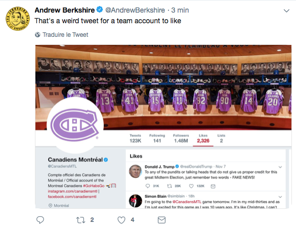 ARRRKKK...Le CH LIKE des tweets de Donald Trump...