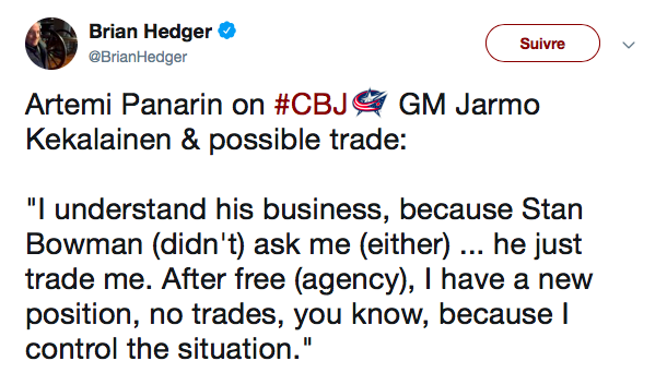 Artemi Panarin est de plus en plus ARROGANT avec les journalistes...