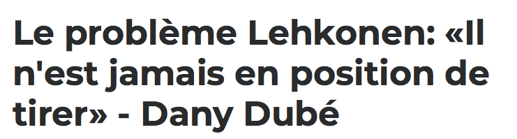 Artturi Lehkonen DÉTRUIT par Dany Dubé...