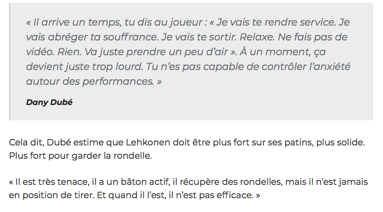 Artturi Lehkonen DÉTRUIT par Dany Dubé...