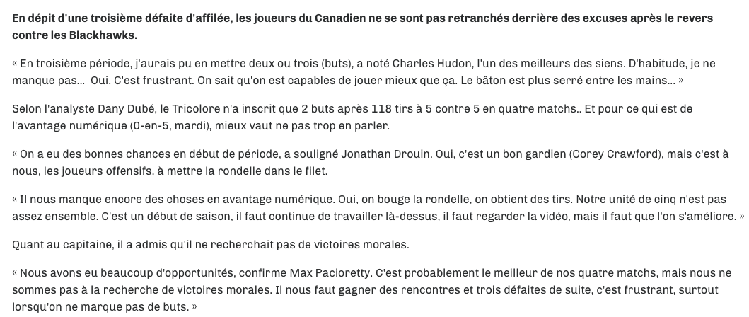 Au moins...Charles Hudon a des COUILLES...