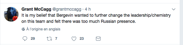 Au tour de l'ancien dépisteur de Bob Gainey d'affirmer que Marc Bergevin voulait faire le MÉNAGE RUSSE...