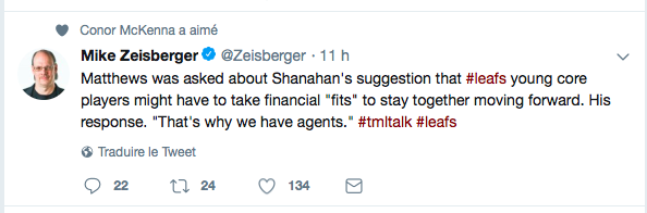 Auston Matthews répond à Brendan Shanahan...