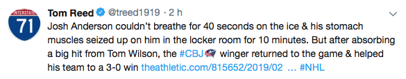 AYOYE...Ça a failli mal se finir pour Josh Anderson...