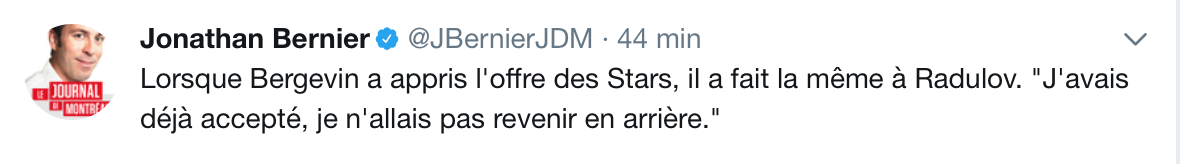 AYOYE...C'est la guerre entre Bergevin et Radulov...