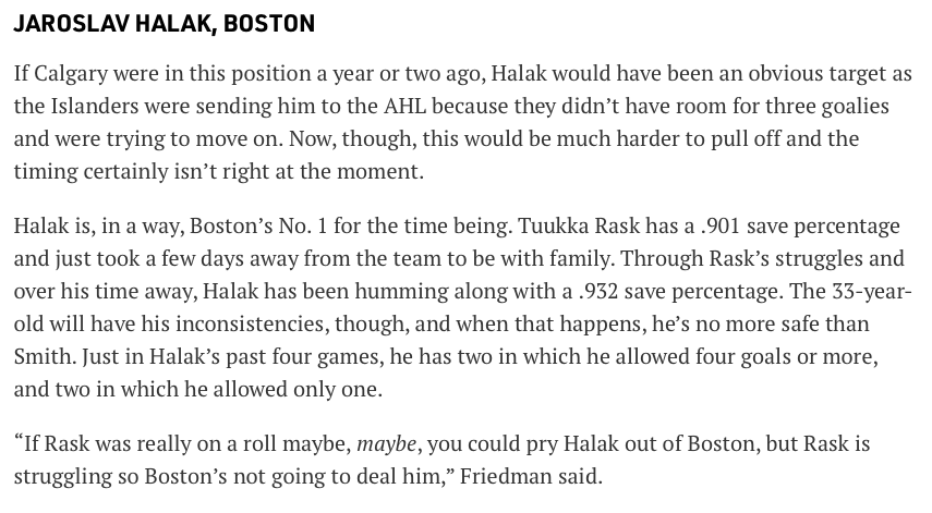 AYOYE...Charlie Lindgren, un candidat pour les Flames, selon Sportsnet...