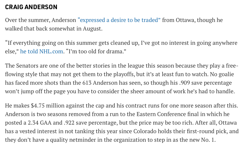 AYOYE...Charlie Lindgren, un candidat pour les Flames, selon Sportsnet...