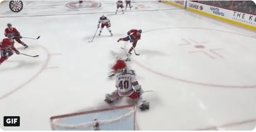 AYOYE...Le gardien des Rangers PÊTE les plombs, après le 3e but...