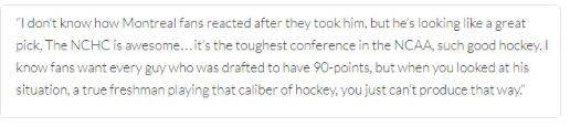 AYOYE...Quand on lit ce que ce DÉPISTEUR de la LNH affirme sur Ryan Poehling..