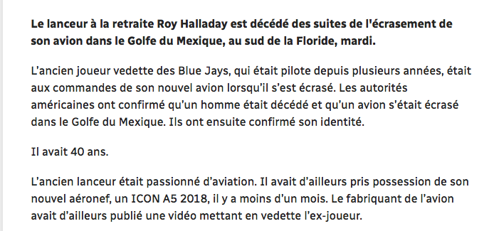 AYOYE...Quelle triste nouvelle !!!