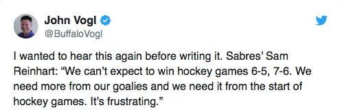 AYOYE...Sam Reinhart vise publiquement ses gardiens !!!
