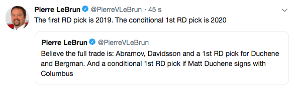 AYOYE...Si Duchene signe à Columbus...
